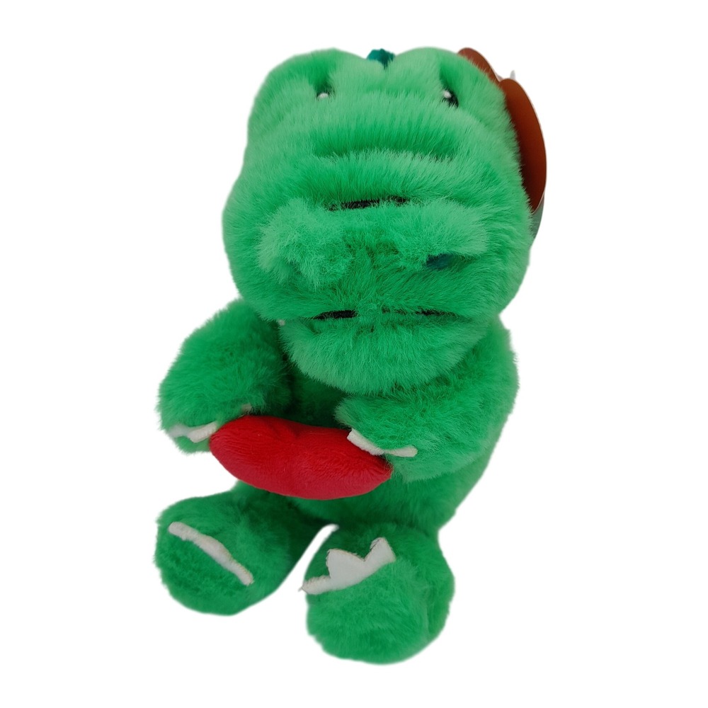 Gigglescape Green Dinosaur Plush‎ with Red Heart Fuzzy Stuffed Animal 6 Inch